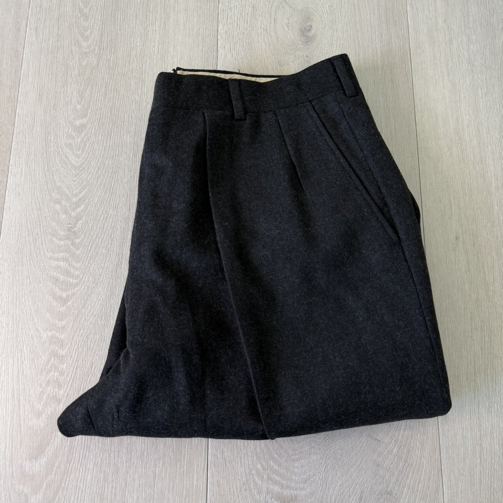 Paul Stuart Dress Pants Trousers Flannel Wool Pleated Cuffed Old Money Men 36x29